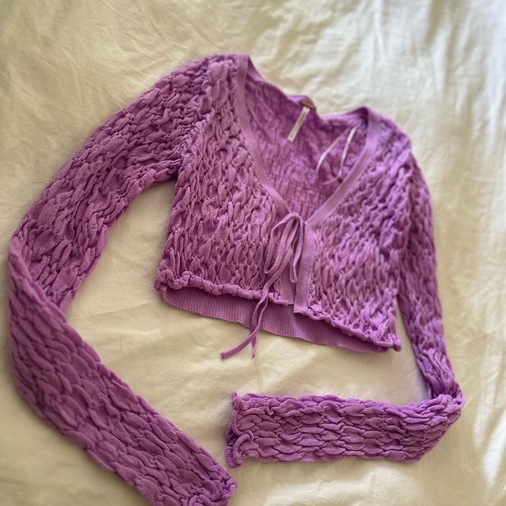 Free People Purple Long Sleeve blouse NWOT